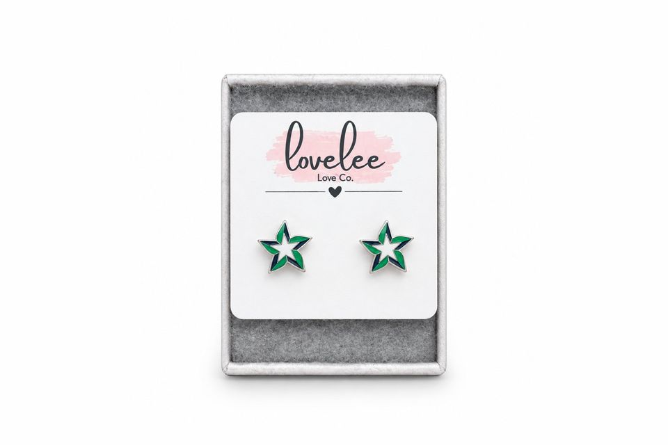 Somersfield star stud earrings by Lovelee Love Co.