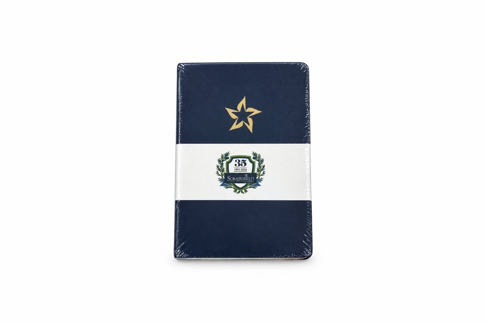 Navy Somersfield notebook with the gold star